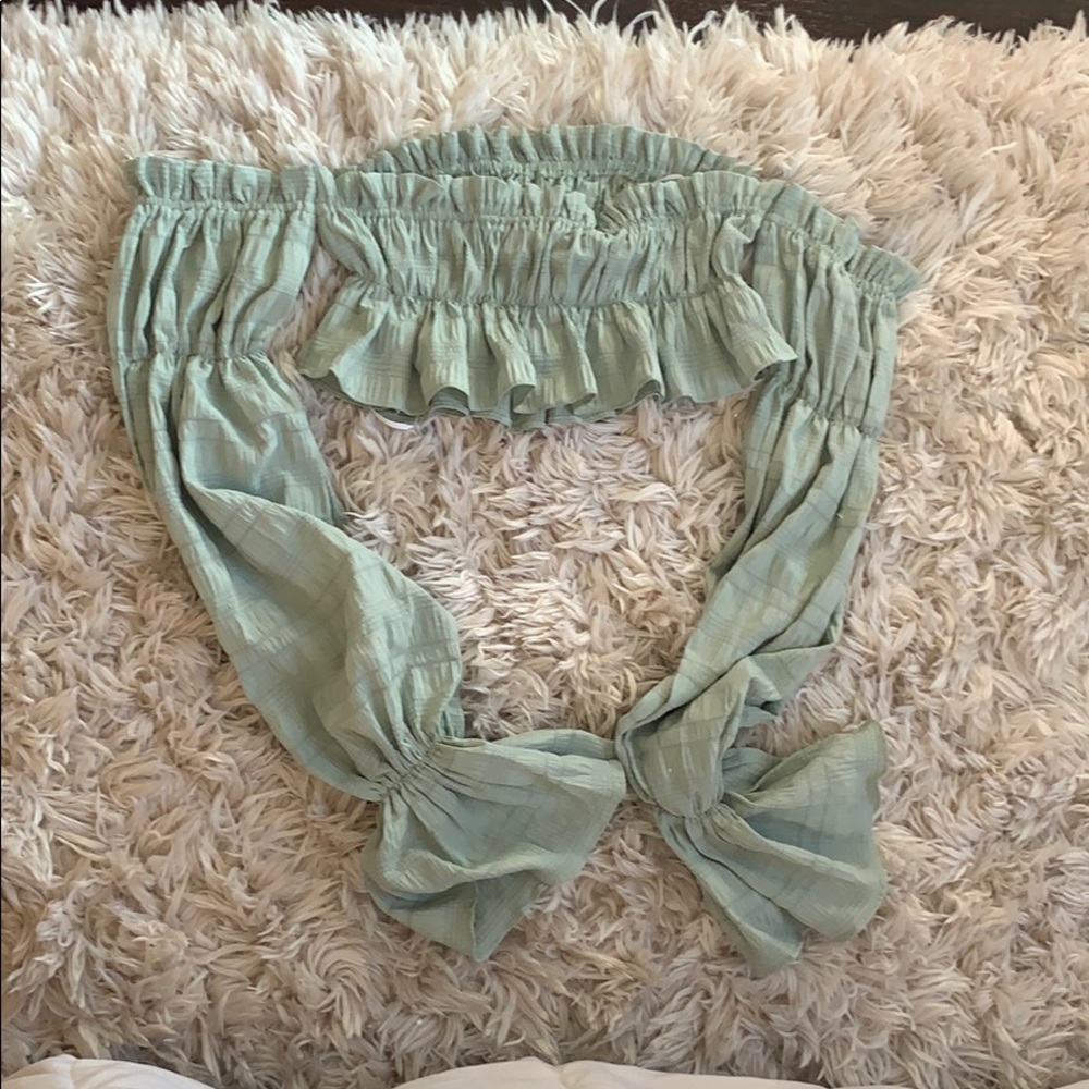 very cropped off the shoulder top